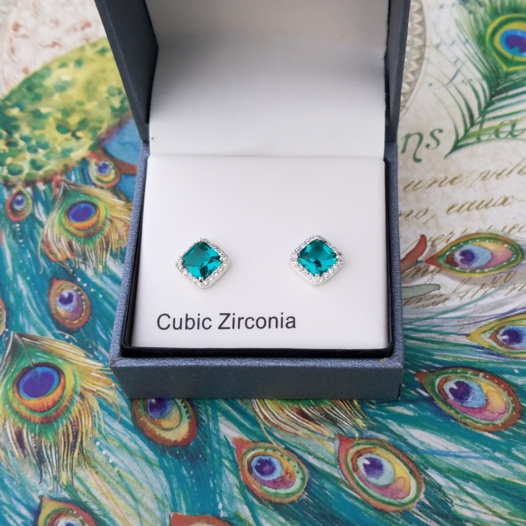 Emerald Green Cubic Zirconia Earrings